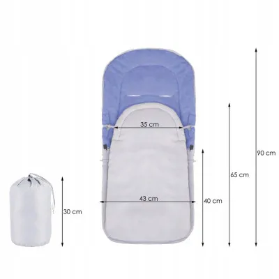 Zimný fusak 4v1 SPRINGOS IGLU svetlo šedý/modrý