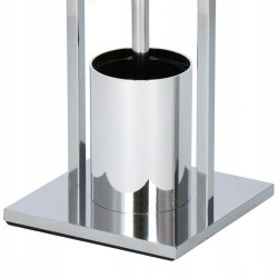 Držiak na toaletný papier s WC štetkou SPRINGOS TB0003 chróm/bambus