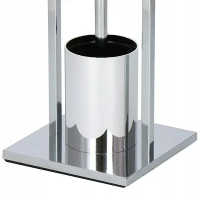 Držiak na toaletný papier s WC štetkou SPRINGOS TB0003 chróm/bambus