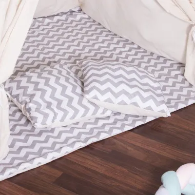 Teepee stan pre deti SPRINGOS Šedý Zigzag