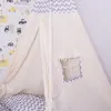 Teepee stan pre deti SPRINGOS Šedý Zigzag