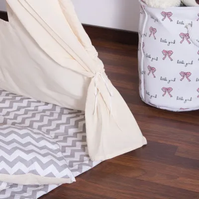 Teepee stan pre deti SPRINGOS Šedý Zigzag