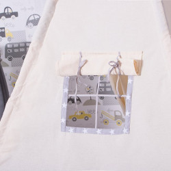 Teepee stan pre deti SPRINGOS Šedý s hviezdami