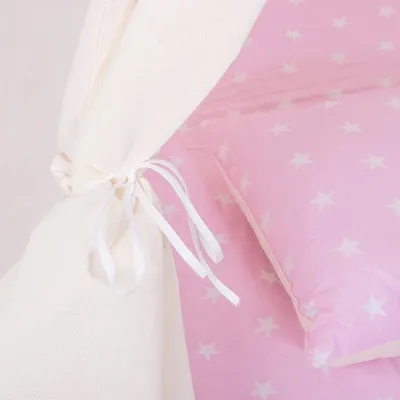 Teepee stan pre deti SPRINGOS Ružový s hviezdami