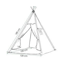 Teepee stan pre deti SPRINGOS Ružový s hviezdami