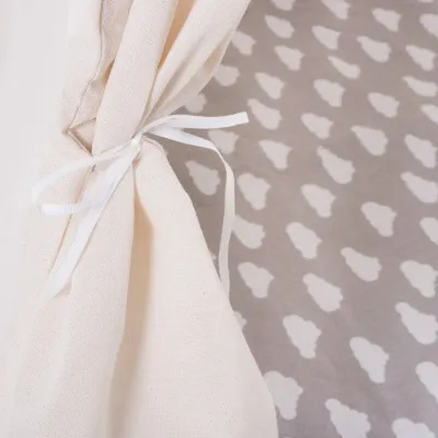 Teepee stan pre deti SPRINGOS Šedý s oblakmi