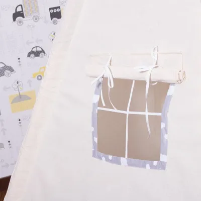 Teepee stan pre deti SPRINGOS Šedý s oblakmi