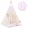 Teepee stan pre deti SPRINGOS Ružový Zigzag