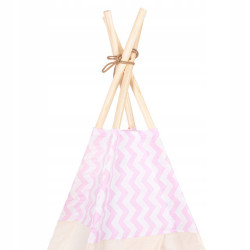 Teepee stan pre deti SPRINGOS Ružový Zigzag