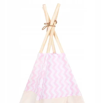 Teepee stan pre deti SPRINGOS Ružový Zigzag