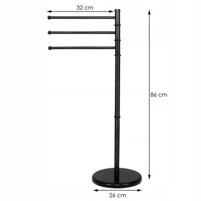 Držiak na uteráky SPRINGOS BELA 3 čierny