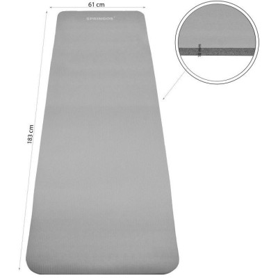 Podložka na cvičenie 183x61x1 cm SPRINGOS NBR sivá