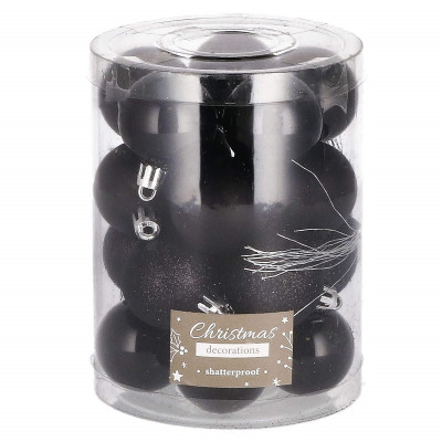 Vianočné banky čierne mix - 4cm, sada 20ks