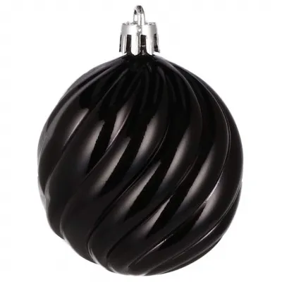 Vianočné banky čierne mix - 6cm, sada 20ks