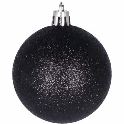 Vianočné banky čierne mix - 6cm, sada 20ks