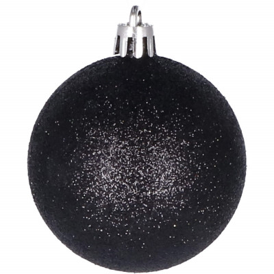 Vianočné banky čierne mix - 6cm, sada 20ks