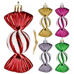 Vianočné ozdoby Farebné cukríky - 6 cm, súprava 5ks