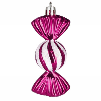 Vianočné ozdoby Farebné cukríky - 6 cm, súprava 5ks