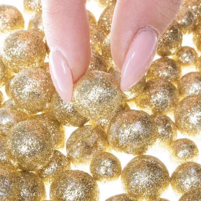 Dekoračné guličky s trblietkami zlaté, 20g