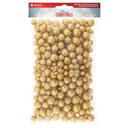 Dekoračné guličky s trblietkami zlaté, 20g