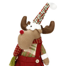 Vianočný sob 45 cm, červeno-hnedý