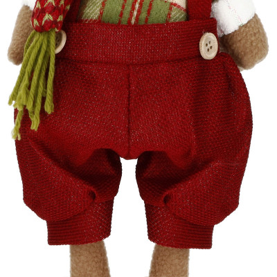 Vianočný sob 45 cm, červeno-hnedý