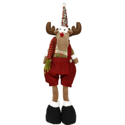 Vianočný sob 45 cm, červeno-hnedý