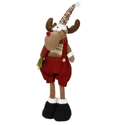 Vianočný sob 45 cm, červeno-hnedý