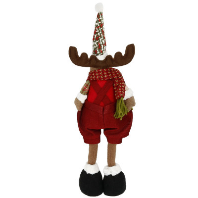 Vianočný sob 45 cm, červeno-hnedý