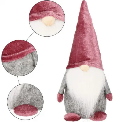 Škriatok GNOM s vínovou čiapkou 27 cm