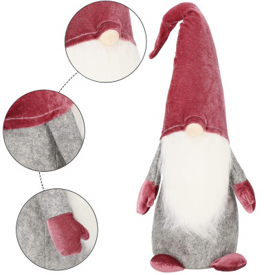 Škriatok GNOM s vínovou čiapkou 55 cm