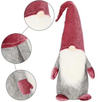 Škriatok GNOM s vínovou čiapkou 55 cm