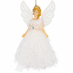 Vianočná ozdoba - Anjel v bielych šatách 20 cm