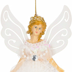 Vianočná ozdoba - Anjel v bielych šatách 20 cm
