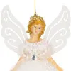 Vianočná ozdoba - Anjel v bielych šatách 20 cm