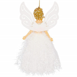 Vianočná ozdoba - Anjel v bielych šatách 20 cm