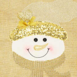 Vianočné prestieranie na stôl 48x35 cm Snehuliak, zlaté