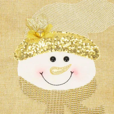 Vianočné prestieranie na stôl 48x35 cm Snehuliak, zlaté