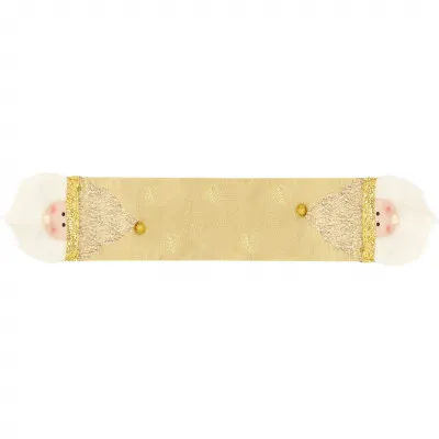 Vianočný obrus 205x30 cm Santa, zlatý