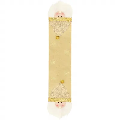 Vianočný obrus 205x30 cm Santa, zlatý