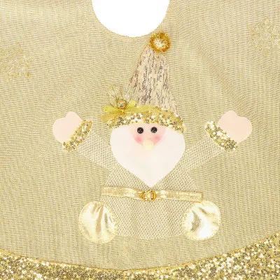 Koberec pod vianočný stromček so Santom 106 cm, zlatý