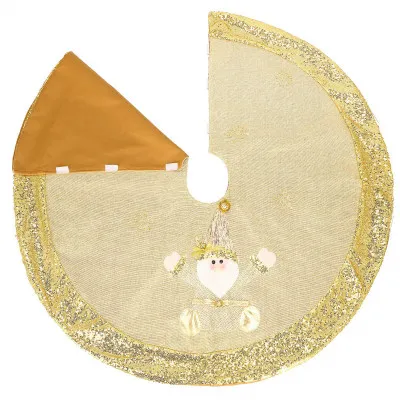 Koberec pod vianočný stromček so Santom 106 cm, zlatý