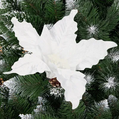 Vianočná hviezda na stonke 26x19 cm, biela