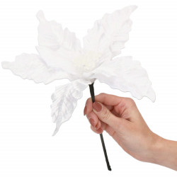 Vianočná hviezda na stonke 26x19 cm, biela