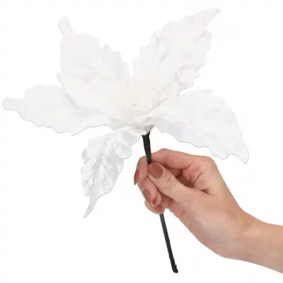 Vianočná hviezda na stonke 26x19 cm, biela