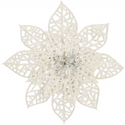 Vianočná hviezda s klipom 14x14 cm, biela