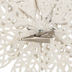 Vianočná hviezda s klipom 14x14 cm, biela