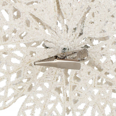 Vianočná hviezda s klipom 14x14 cm, biela