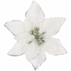 Vianočná hviezda s klipom 13x13 cm, biela