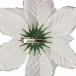 Vianočná hviezda s klipom 13x13 cm, biela